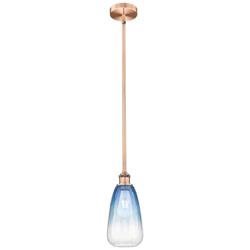 Edison Brookhaven Almond 6"W Copper Stem Pendant w/ Sapphire Shade