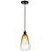 Edison Brookhaven Almond 6"W Oiled Bronze Cord Pendant w/ Amber Shade