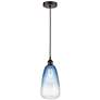 1_Edison Brookhaven Almond 6"W Oiled Bronze Cord Pendant w/ Sapphire Shade