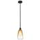 Edison Brookhaven Almond 6"W Oiled Bronze Stem Pendant w/ Amber Shade