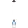 Edison Brookhaven Almond 6"W Oiled Bronze Stem Pendant w/ Sapphire Shade