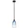 Edison Brookhaven Almond 6"W Oiled Bronze Stem Pendant w/ Sapphire Shade