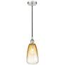 1_Edison Brookhaven Almond 6"W Polished Nickel Cord Pendant w/ Amber Shade