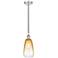Edison Brookhaven Almond 6"W Polished Nickel Cord Pendant w/ Amber Shade