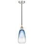 1_Edison Brookhaven Almond 6"W Polished Nickel Cord Pendant w/ Sapphire Shade