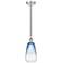 Edison Brookhaven Almond 6"W Polished Nickel Cord Pendant w/ Sapphire Shade