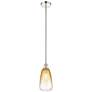 Edison Brookhaven Almond 6"W Polished Nickel Stem Pendant w/ Amber Shade