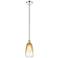 Edison Brookhaven Almond 6"W Polished Nickel Stem Pendant w/ Amber Shade