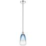 Edison Brookhaven Almond 6"W Polished Nickel Stem Pendant w/ Sapphire Shade