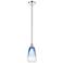 Edison Brookhaven Almond 6"W Polished Nickel Stem Pendant w/ Sapphire Shade