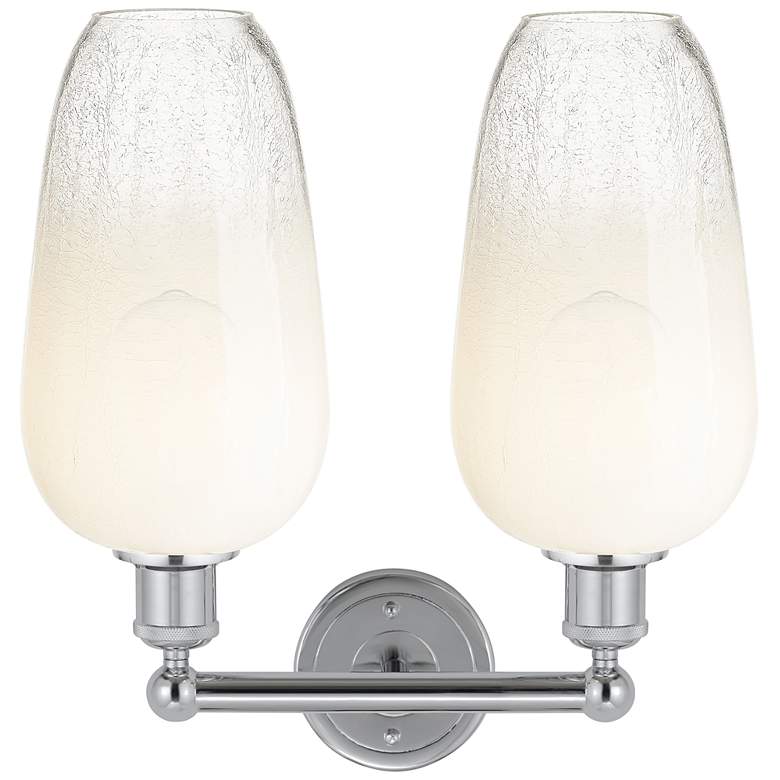 Image 2 Edison Brookhaven Flute 16"W 2 Light Chrome Vanity Light w/ Opal Shade more views