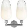 2_Edison Brookhaven Flute 16"W 2 Light Chrome Vanity Light w/ Opal Shade more views