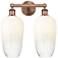 Edison Brookhaven Flute 16"W 2 Light Copper Vanity Light w/ Opal Shade
