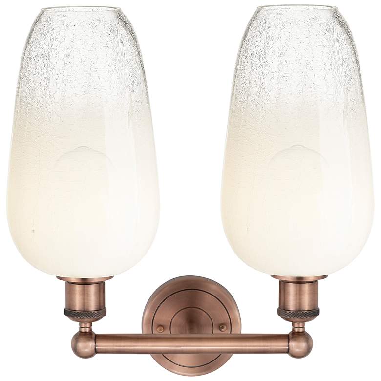 Image 2 Edison Brookhaven Flute 16"W 2 Light Copper Vanity Light w/ Opal Shade more views