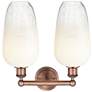2_Edison Brookhaven Flute 16"W 2 Light Copper Vanity Light w/ Opal Shade more views