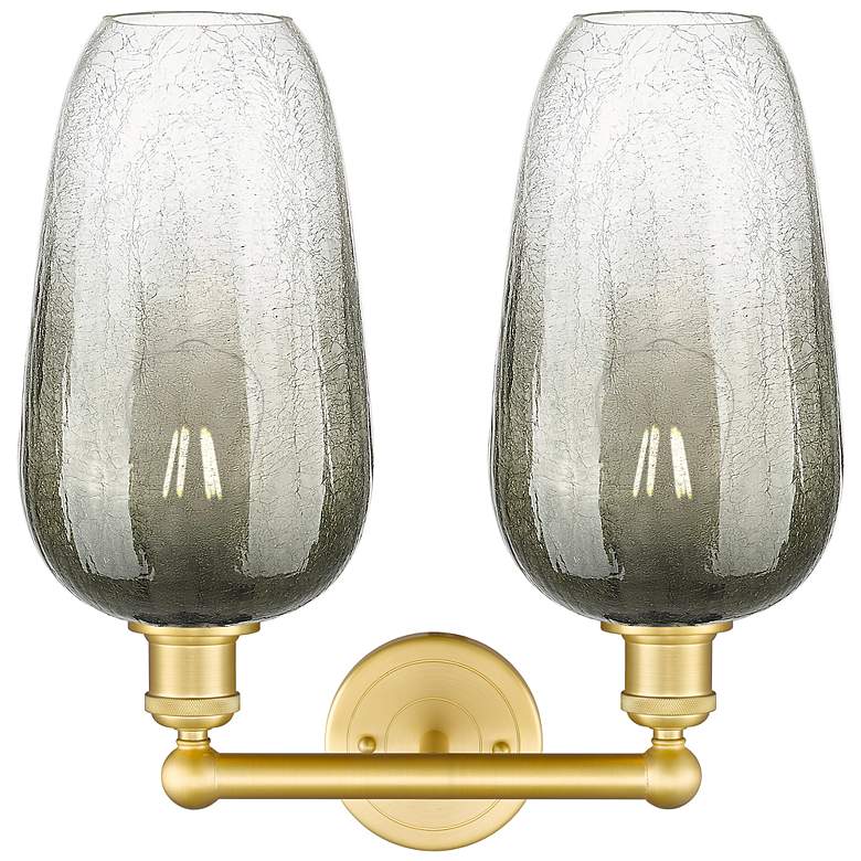 Image 2 Edison Brookhaven Flute 16"W 2 Light Gold Vanity Light w/ Slate Shade more views
