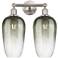 Edison Brookhaven Flute 16"W 2 Light Nickel Bath Light w/ Slate Shade