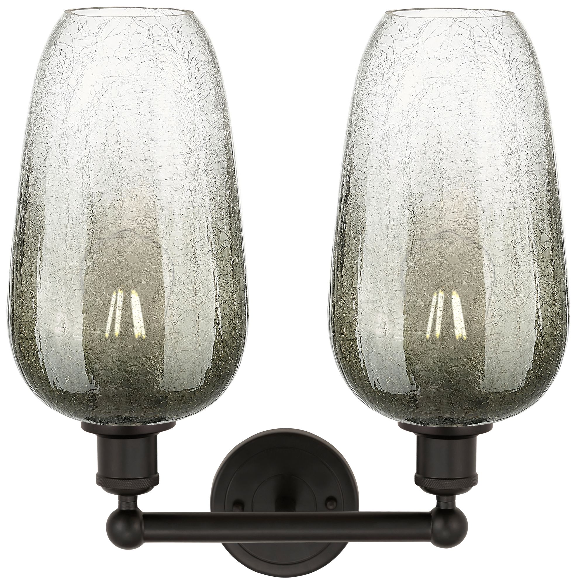 Image 2 Edison Brookhaven Flute 16"W 2-Lt Oiled Bronze Vanity w/ Slate Shade more views