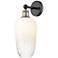 Edison Brookhaven Flute 17"H Black And Brass Sconce With Opal Shade