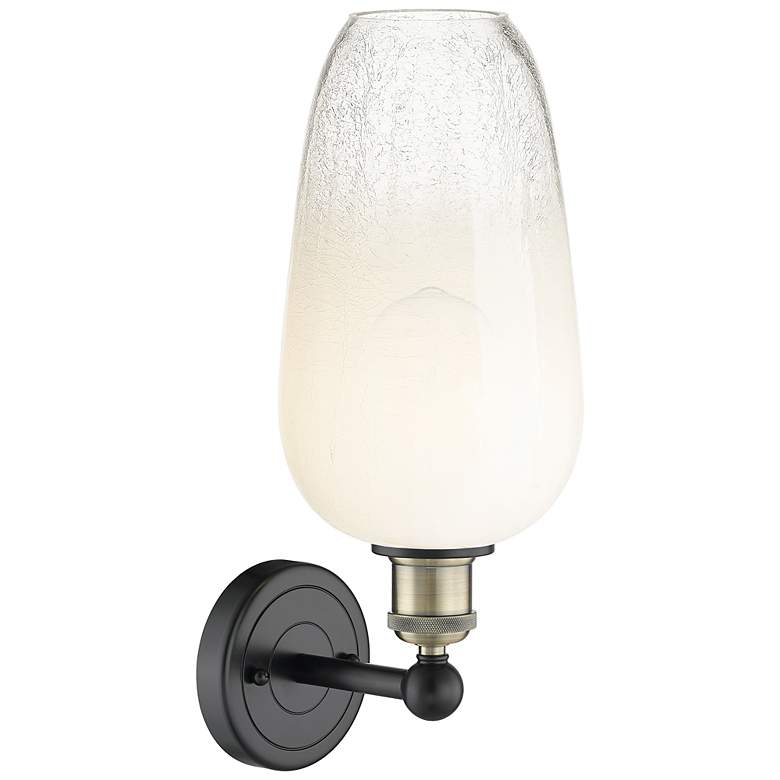 Image 2 Edison Brookhaven Flute 17"H Black And Brass Sconce With Opal Shade more views