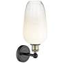 2_Edison Brookhaven Flute 17"H Black And Brass Sconce With Opal Shade more views