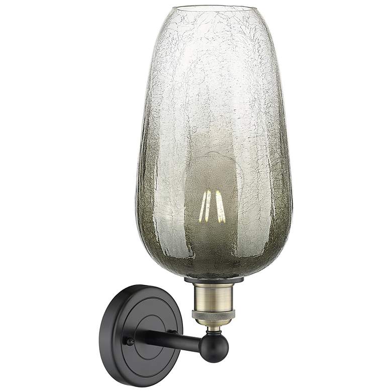 Image 2 Edison Brookhaven Flute 17"H Black And Brass Sconce With Slate Shade more views