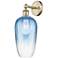 Edison Brookhaven Flute 17"H Brass Sconce With Sapphire Blue Shade