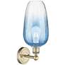 2_Edison Brookhaven Flute 17"H Brass Sconce With Sapphire Blue Shade more views