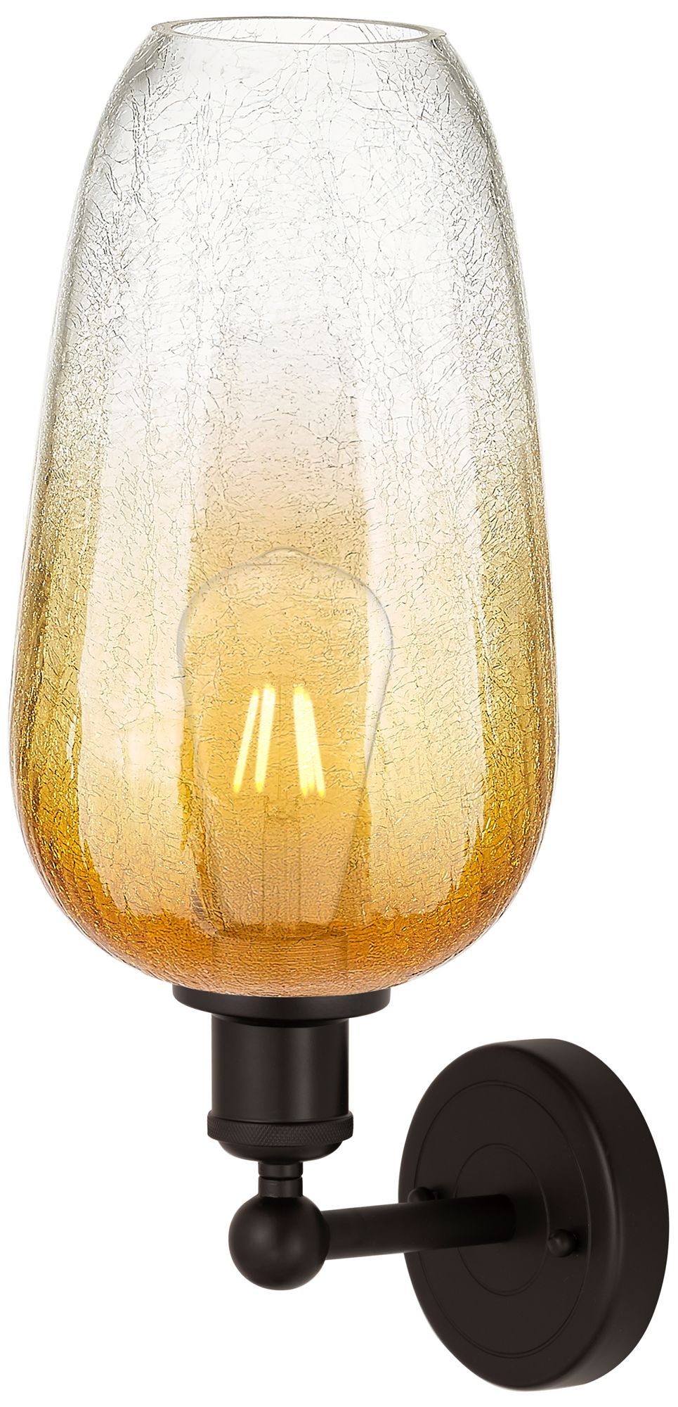 Image 2 Edison Brookhaven Flute 17"H Oil Rubbed Bronze Sconce With Amber Shade more views