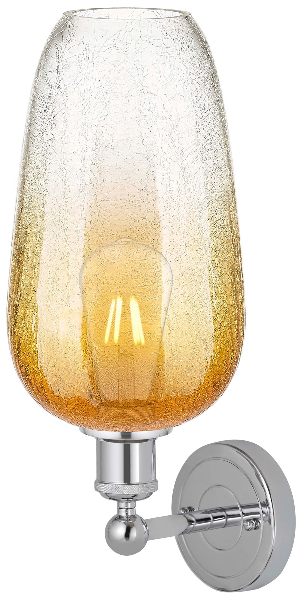 Image 2 Edison Brookhaven Flute 17"H Polished Chrome Sconce With Amber Shade more views