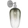 Edison Brookhaven Flute 17"H Polished Chrome Sconce With Slate Shade
