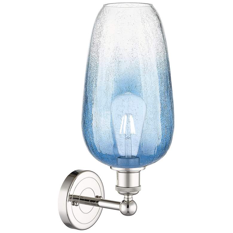 Image 2 Edison Brookhaven Flute 17"H Polished Nickel Sconce w/ Sapphire Shade more views