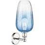 2_Edison Brookhaven Flute 17"H Polished Nickel Sconce w/ Sapphire Shade more views