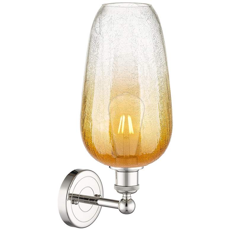 Image 2 Edison Brookhaven Flute 17"H Polished Nickel Sconce With Amber Shade more views