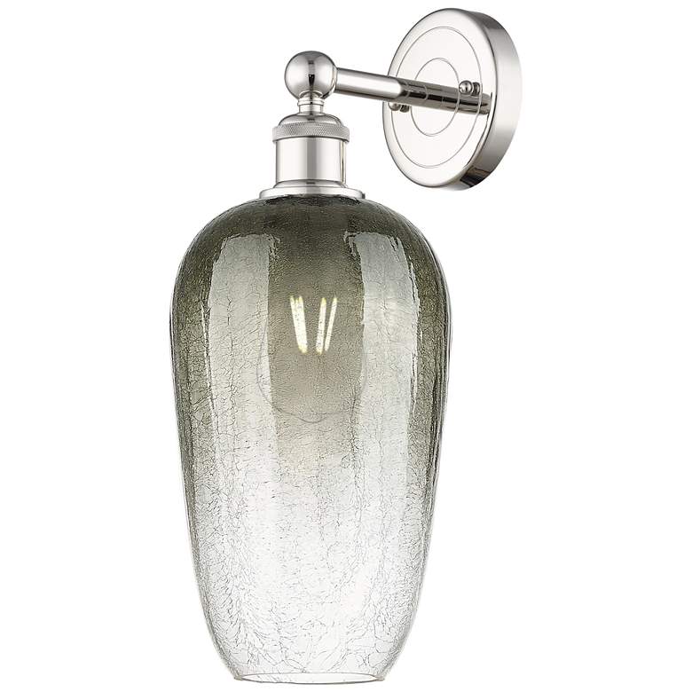 Image 1 Edison Brookhaven Flute 17"H Polished Nickel Sconce With Slate Shade
