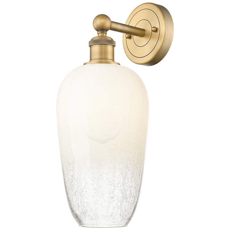 Image 1 Edison Brookhaven Flute 17" High Brushed Brass Sconce With Opal Shade
