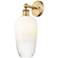Edison Brookhaven Flute 17" High Brushed Brass Sconce With Opal Shade