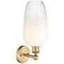 2_Edison Brookhaven Flute 17" High Brushed Brass Sconce With Opal Shade more views