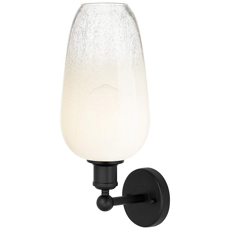 Image 2 Edison Brookhaven Flute 17" High Matte Black Sconce With Opal Shade more views