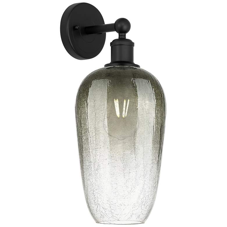 Image 1 Edison Brookhaven Flute 17" High Matte Black Sconce With Slate Shade