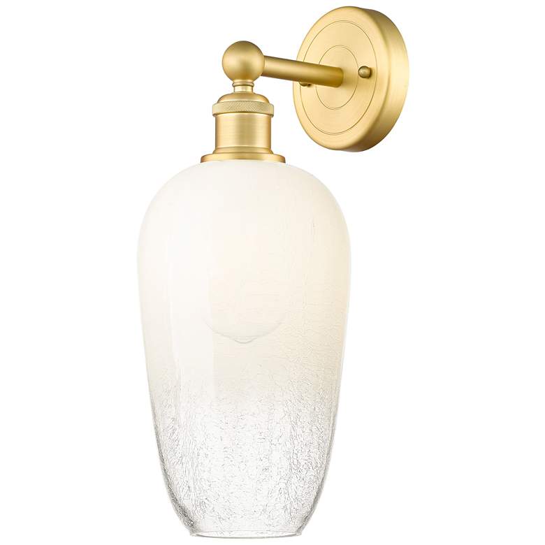 Image 1 Edison Brookhaven Flute 17" High Satin Gold Sconce With Opal Shade