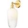 Edison Brookhaven Flute 17" High Satin Gold Sconce With Opal Shade
