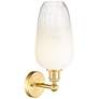 2_Edison Brookhaven Flute 17" High Satin Gold Sconce With Opal Shade more views