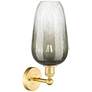 Edison Brookhaven Flute 17" High Satin Gold Sconce With Slate Shade