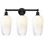 1_Edison Brookhaven Flute 25"W 3 Light Black Vanity Light w/ Opal Shade