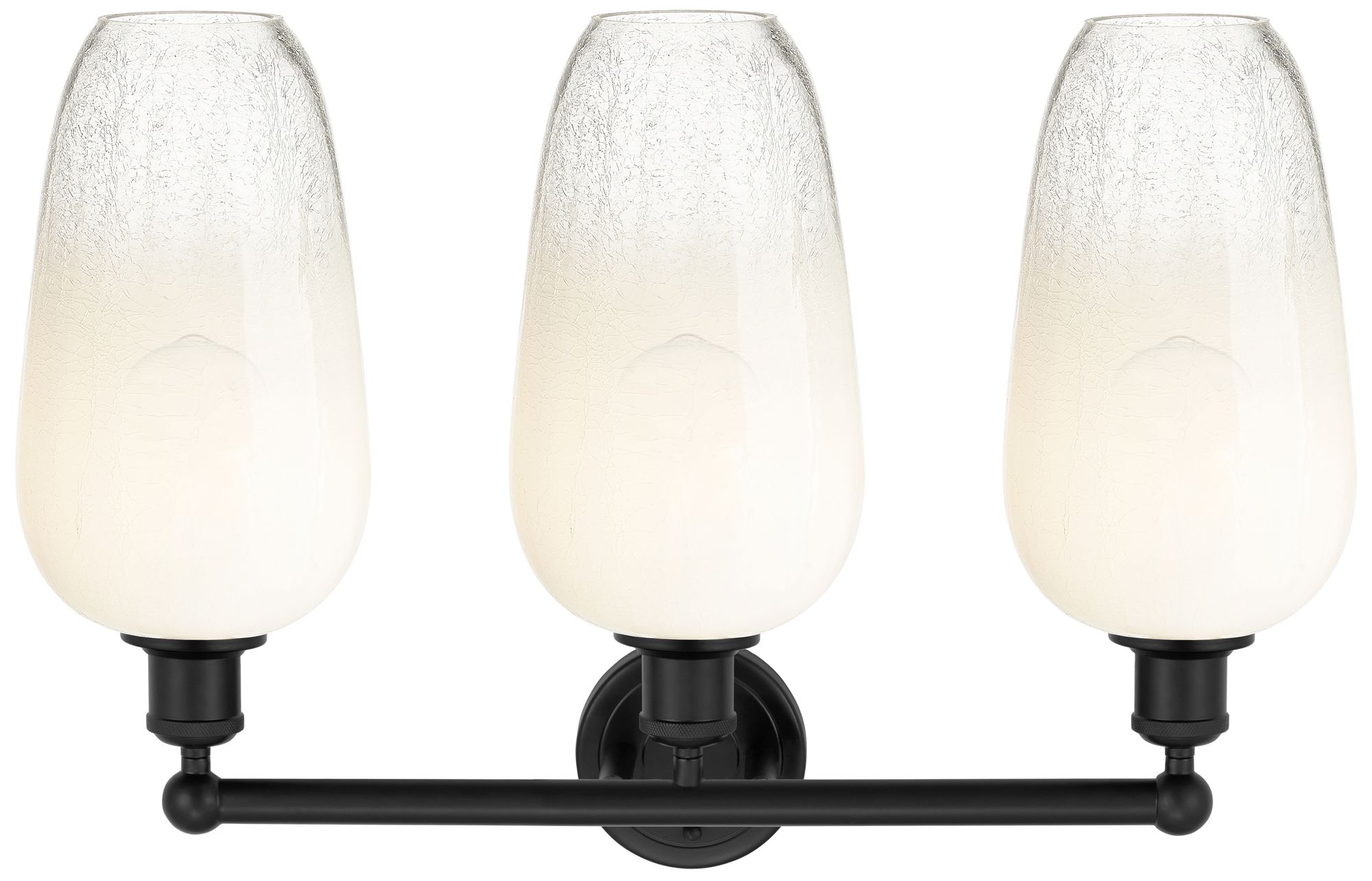 Image 2 Edison Brookhaven Flute 25"W 3 Light Black Vanity Light w/ Opal Shade more views