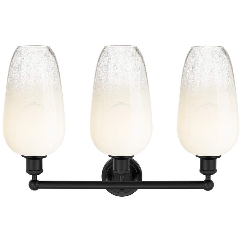 Image 2 Edison Brookhaven Flute 25"W 3 Light Black Vanity Light w/ Opal Shade more views