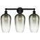 Edison Brookhaven Flute 25"W 3 Light Black Vanity Light w/ Slate Shade