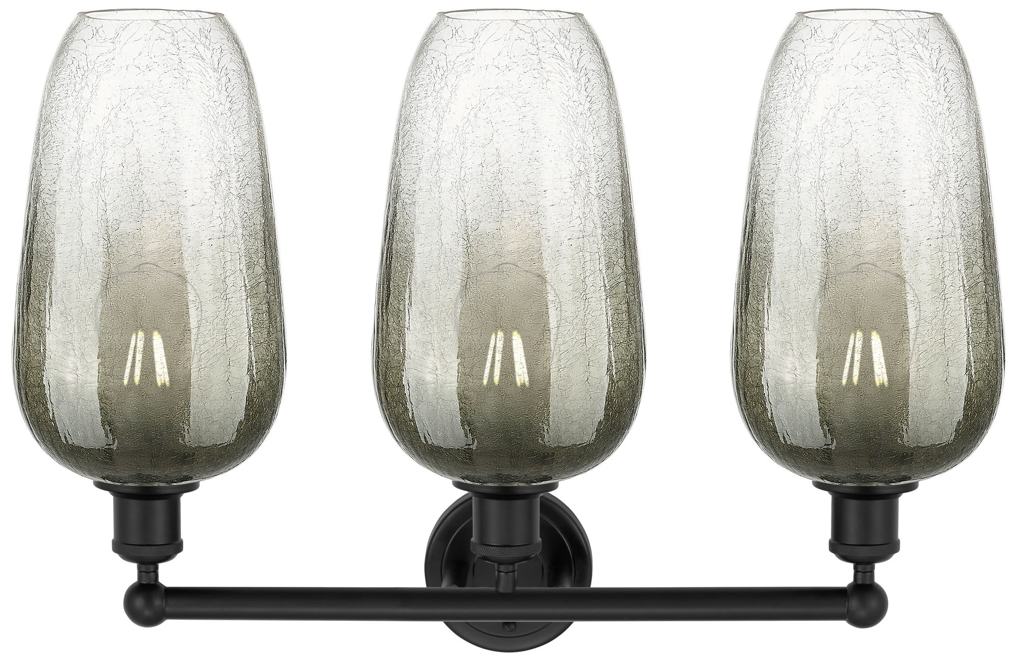 Image 2 Edison Brookhaven Flute 25"W 3 Light Black Vanity Light w/ Slate Shade more views