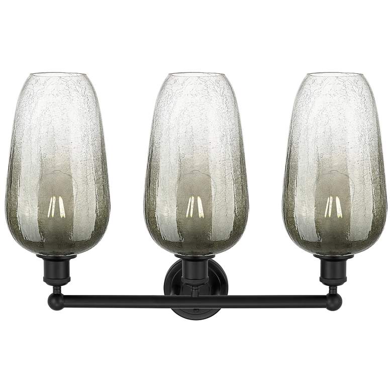 Image 2 Edison Brookhaven Flute 25"W 3 Light Black Vanity Light w/ Slate Shade more views